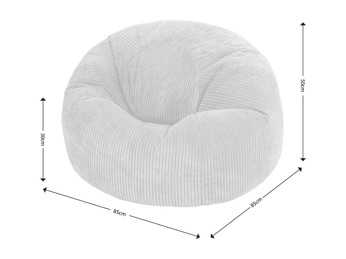Vente Unique Pouf Classique En Velours Côtelé Beige Galet - KINGSTON