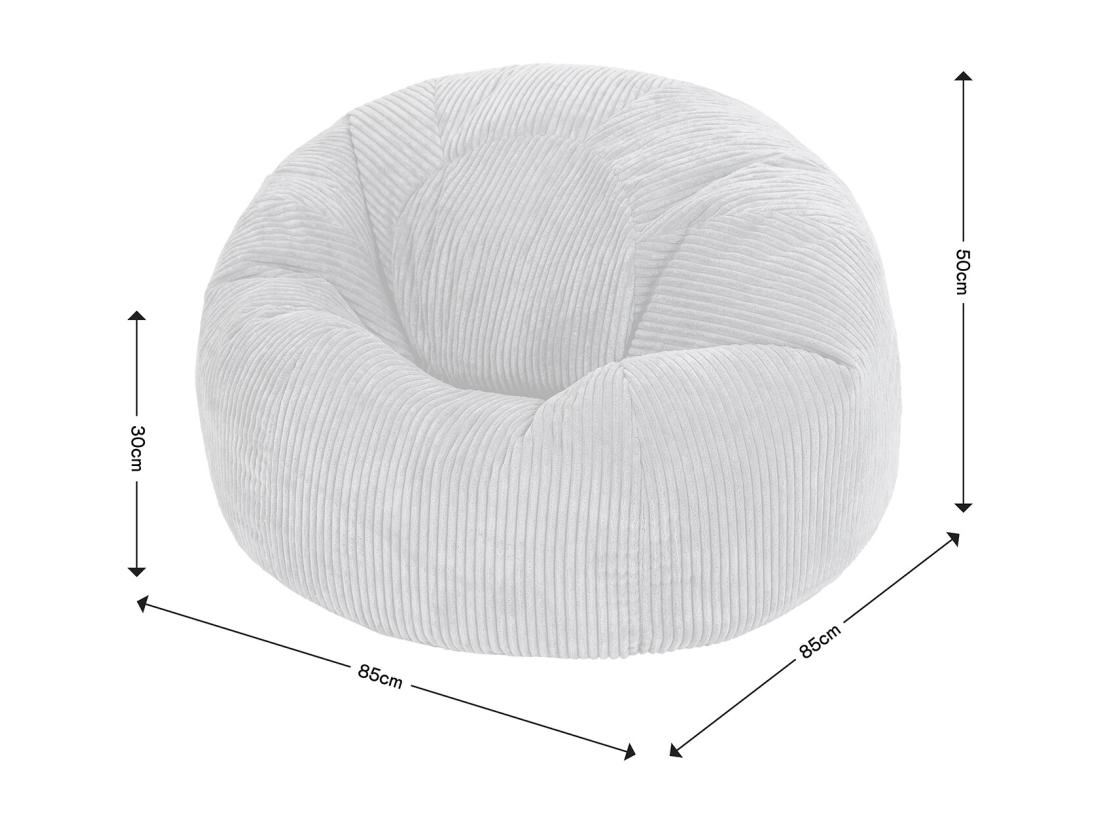 Vente Unique Pouf Classique En Velours Côtelé Gris - KINGSTON