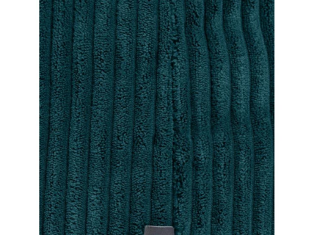 Vente Unique Pouf Classique Et Son Repose-pied Velours Côtelé Bleu Canard - KINGSTON