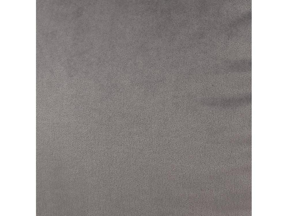 Vente Unique Pouf Classique Et Son Repose-pied Velours Gris Anthracite - AURORA