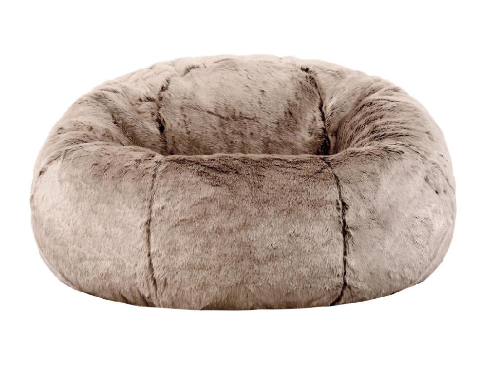 Vente Unique Pouf Classique Imitation Fourrure Beige Vison