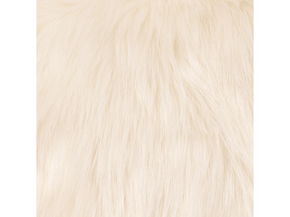 Vente Unique Pouf Classique Imitation Fourrure Crème