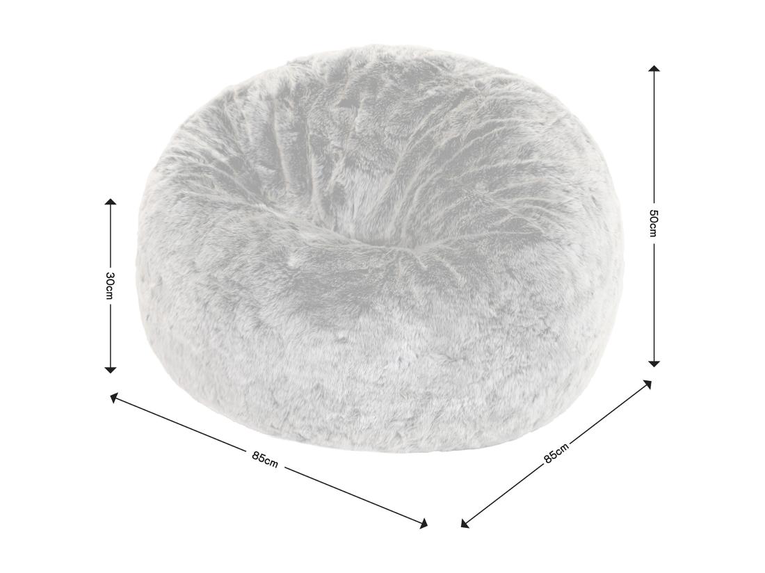Vente Unique Pouf Classique Imitation Fourrure Crème