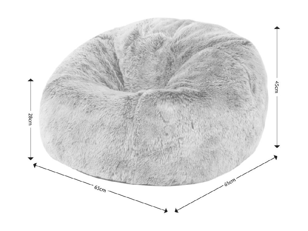 Vente Unique Pouf Classique Imitation Fourrure Pour Enfants Rose Poudré