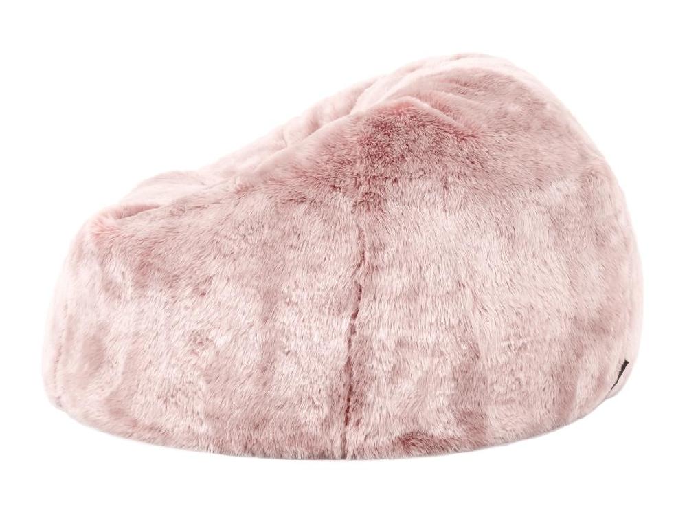 Vente Unique Pouf Classique Imitation Fourrure Pour Enfants Rose Poudré