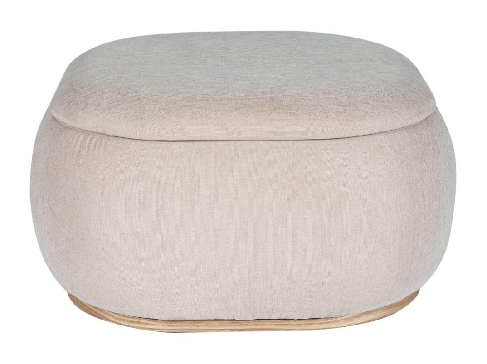 Vente Unique Pouf Coffre De Rangement En Tissu Texturé Beige TINETIA