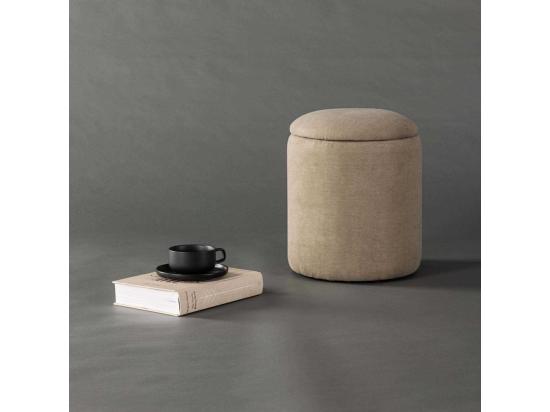 Vente Unique Pouf Coffre En Tissu "Limpen" 40cm Beige