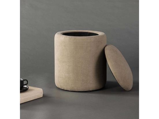 Vente Unique Pouf Coffre En Tissu "Limpen" 40cm Beige