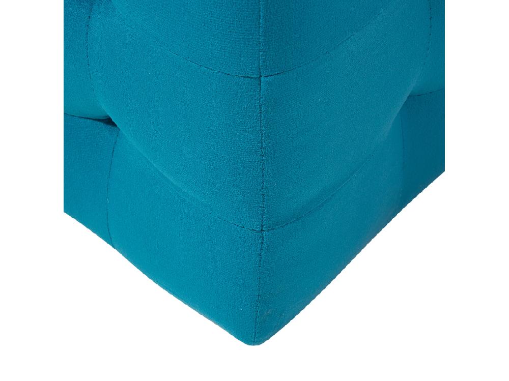 Vente Unique Pouf De Rangement MICHIGAN Velours Bleu Azur