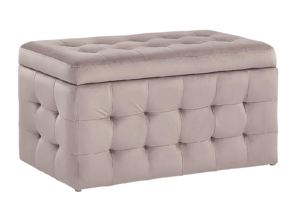 vente unique Pouf de rangement MICHIGAN Velours Rose