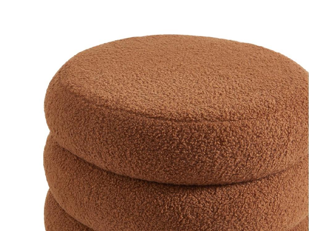 Vente Unique Pouf En Tissu Bouclette Terracotta ECAMBI