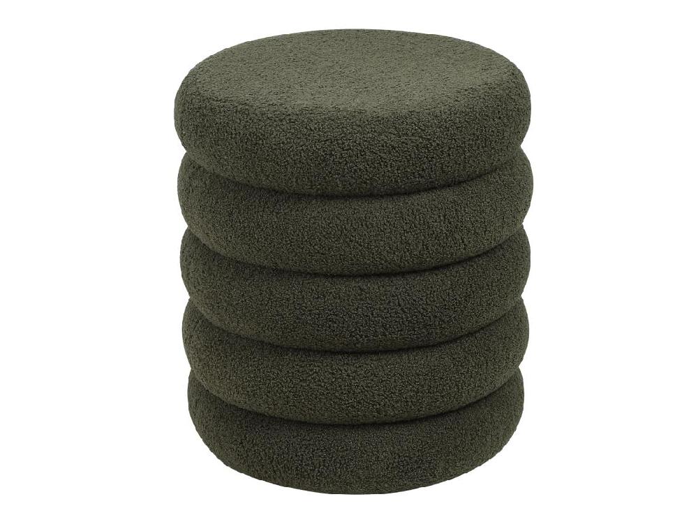 Vente Unique Pouf En Tissu Bouclette Vert Sapin ECAMBI