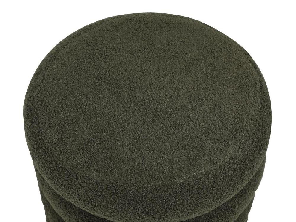 Vente Unique Pouf En Tissu Bouclette Vert Sapin ECAMBI
