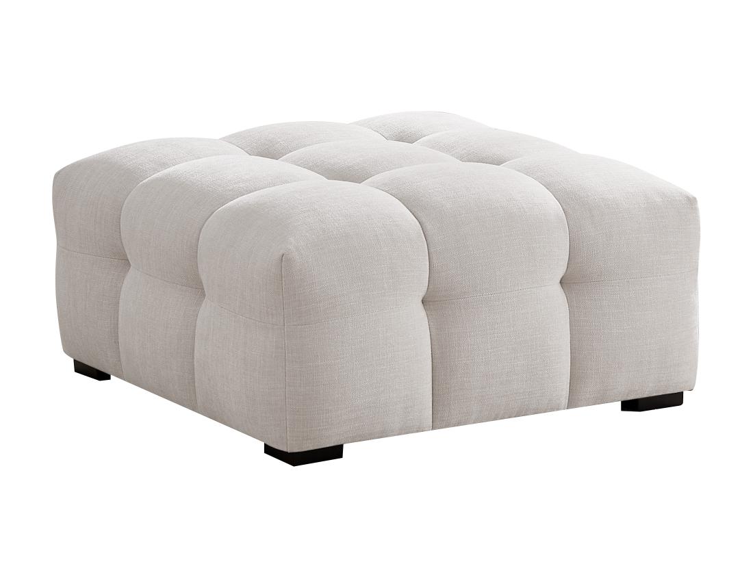 Vente Unique Pouf En Tissu Chiné Beige DILOME De Pascal Morabito