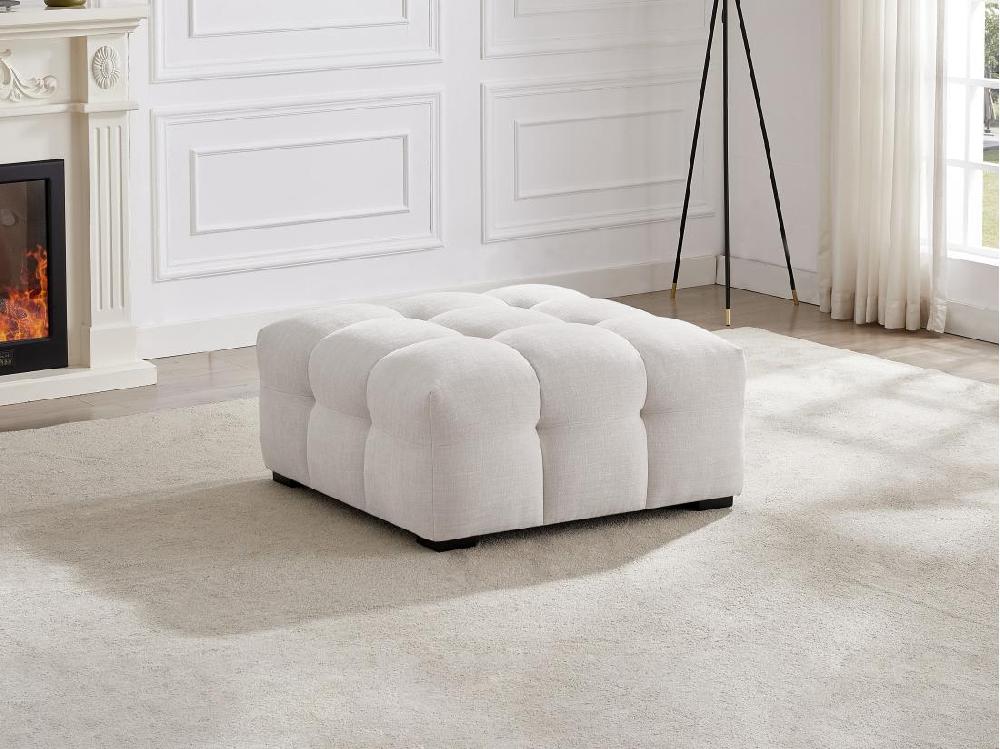 vente unique Pouf en tissu chiné beige DILOME de Pascal Morabito