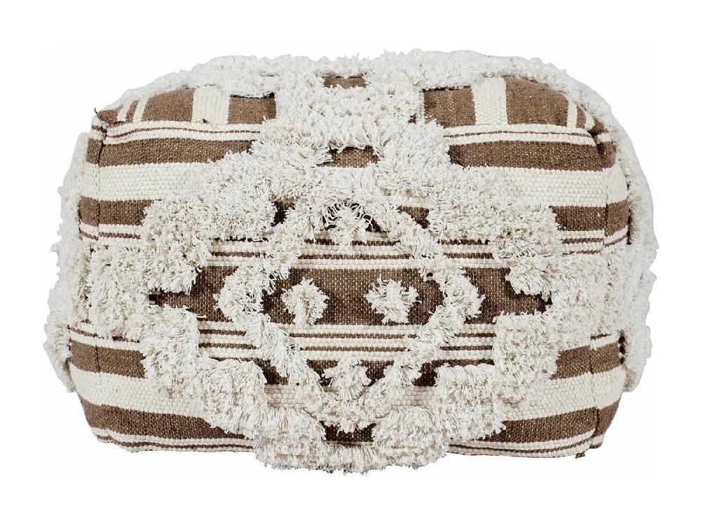 Vente Unique Pouf En Tissu Macramé "Tougan" 60cm Marron