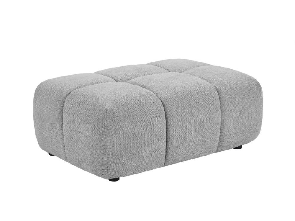 Vente Unique Pouf En Tissu Texturé Gris Clair APOLIU