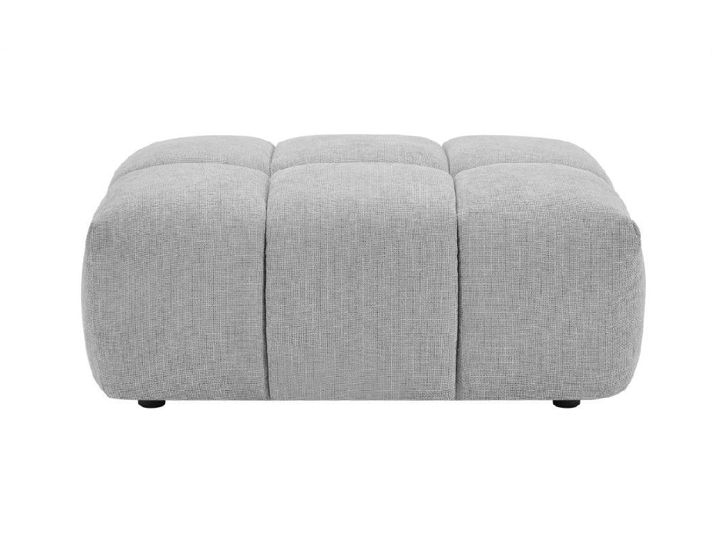 vente unique Pouf en tissu texturé gris clair APOLIU