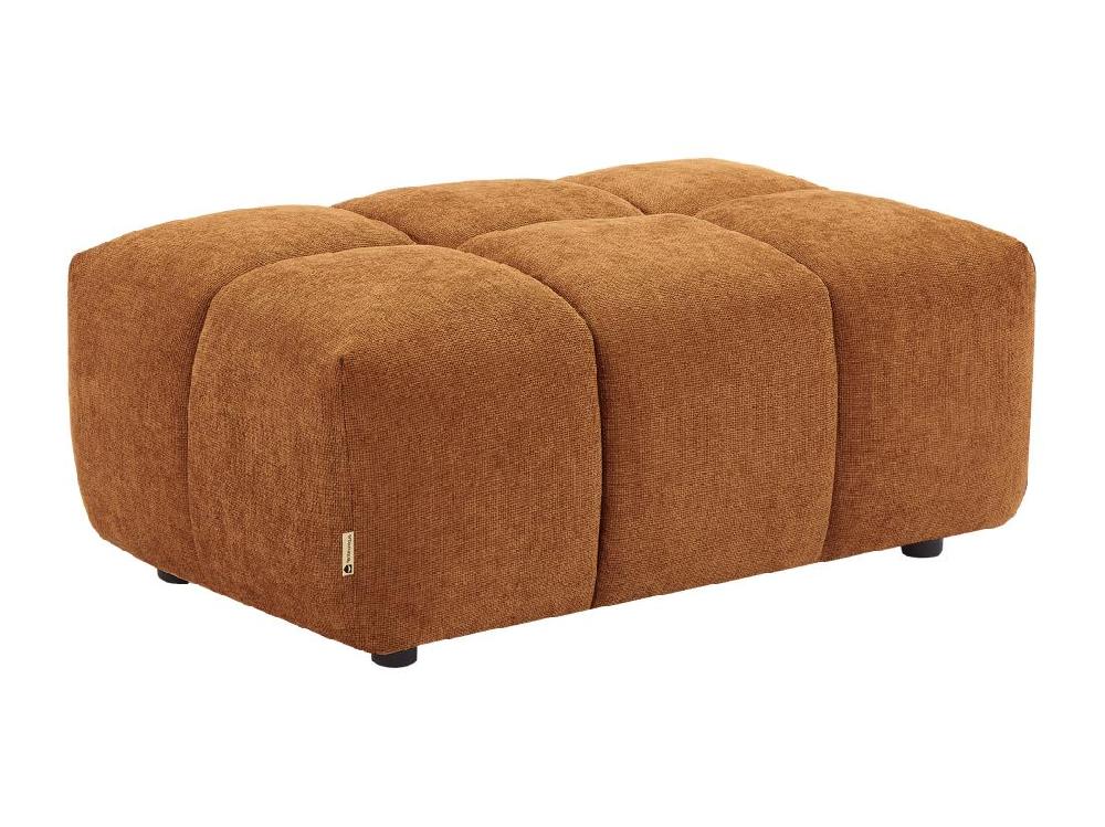 Vente Unique Pouf En Tissu Texturé Terracotta APOLIU