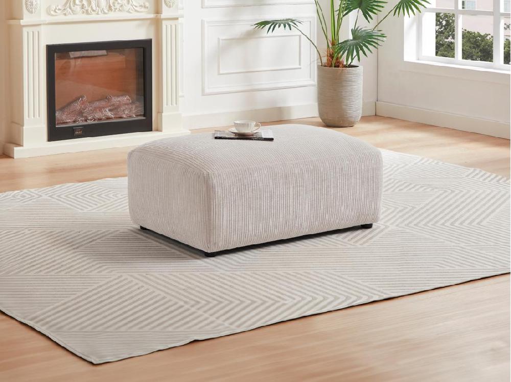 vente unique Pouf en velours côtelé beige TIRONO de Maison Céphy