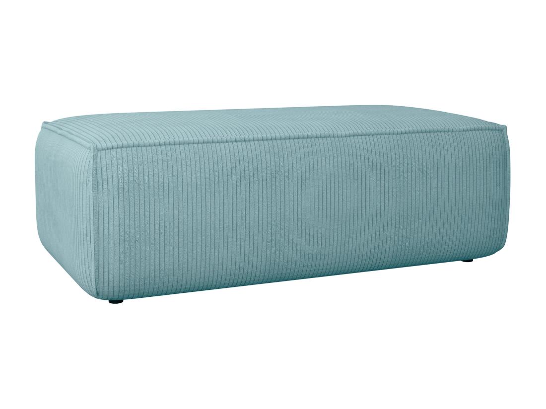 Vente Unique Pouf En Velours Côtelé Bleu Turquoise AMELIA