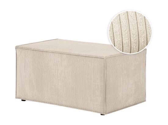 Vente Unique Pouf En Velours Côtelé Clarisse - Beige - L90 X P50 X H41cm - Loungitude