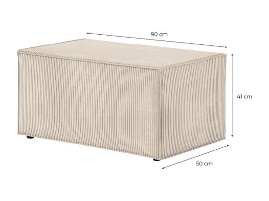 Vente Unique Pouf En Velours Côtelé Clarisse - Gris Anthracite - L90 X P50 X H41cm - Loungitude