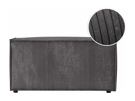 Vente Unique Pouf En Velours Côtelé Clarisse - Gris Anthracite - L90 X P50 X H41cm - Loungitude