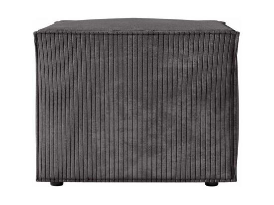 Vente Unique Pouf En Velours Côtelé Clarisse - Gris Anthracite - L90 X P50 X H41cm - Loungitude