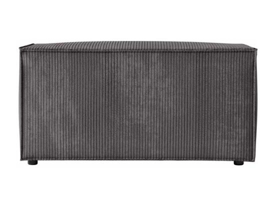 vente unique Pouf en velours côtelé Clarisse - Gris anthracite - L90 x P50 x H41cm - Loungitude