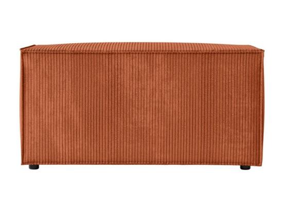 vente unique Pouf en velours côtelé Clarisse - Terracotta - L90 x P50 x H41cm - Loungitude
