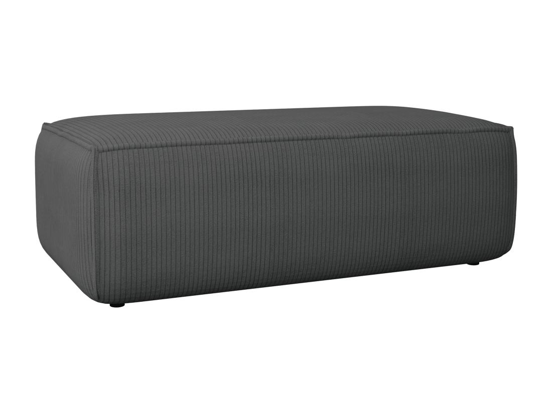 Vente Unique Pouf En Velours Côtelé Gris Anthracite AMELIA