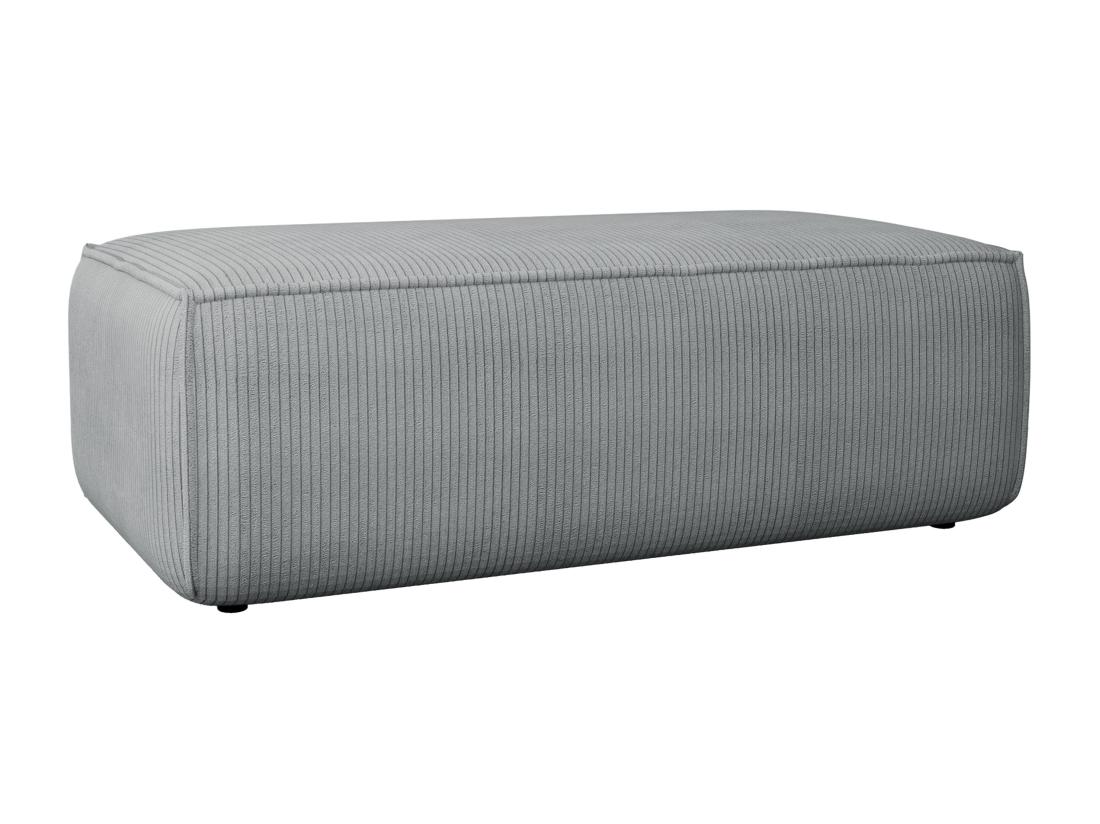 Vente Unique Pouf En Velours Côtelé Gris Clair AMELIA