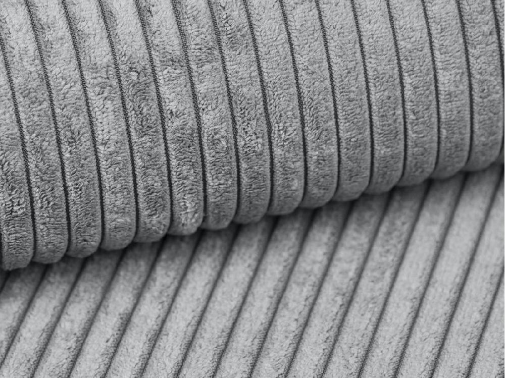 Vente Unique Pouf En Velours Côtelé Gris Clair AMELIA