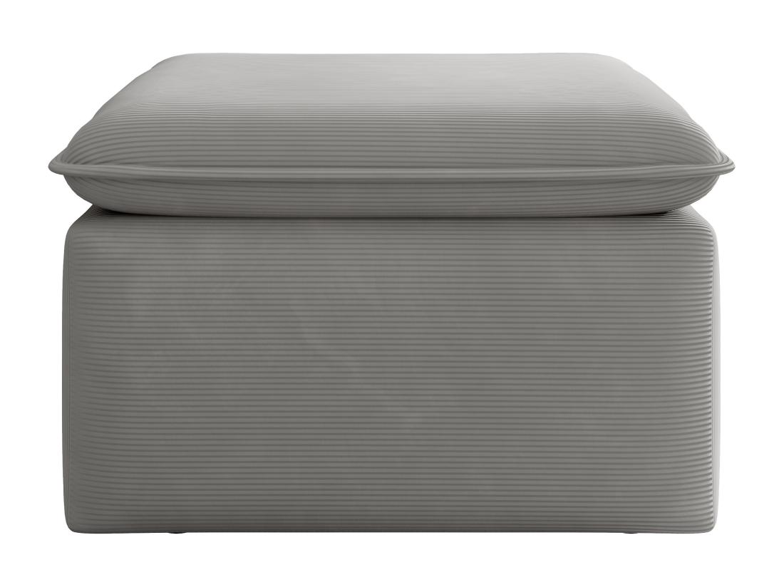 Vente Unique Pouf En Velours Côtelé Gris Clair TEODORA
