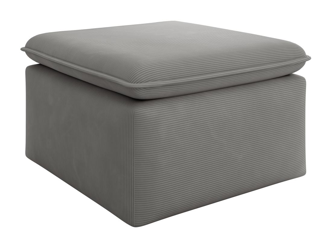 Vente Unique Pouf En Velours Côtelé Gris Clair TEODORA