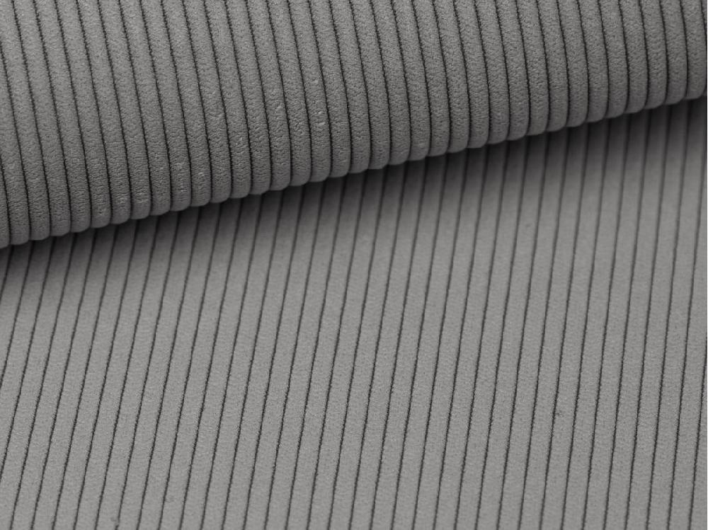 Vente Unique Pouf En Velours Côtelé Gris Clair TEODORA