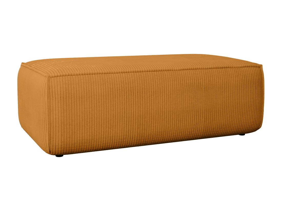 Vente Unique Pouf En Velours Côtelé Orange Clair AMELIA