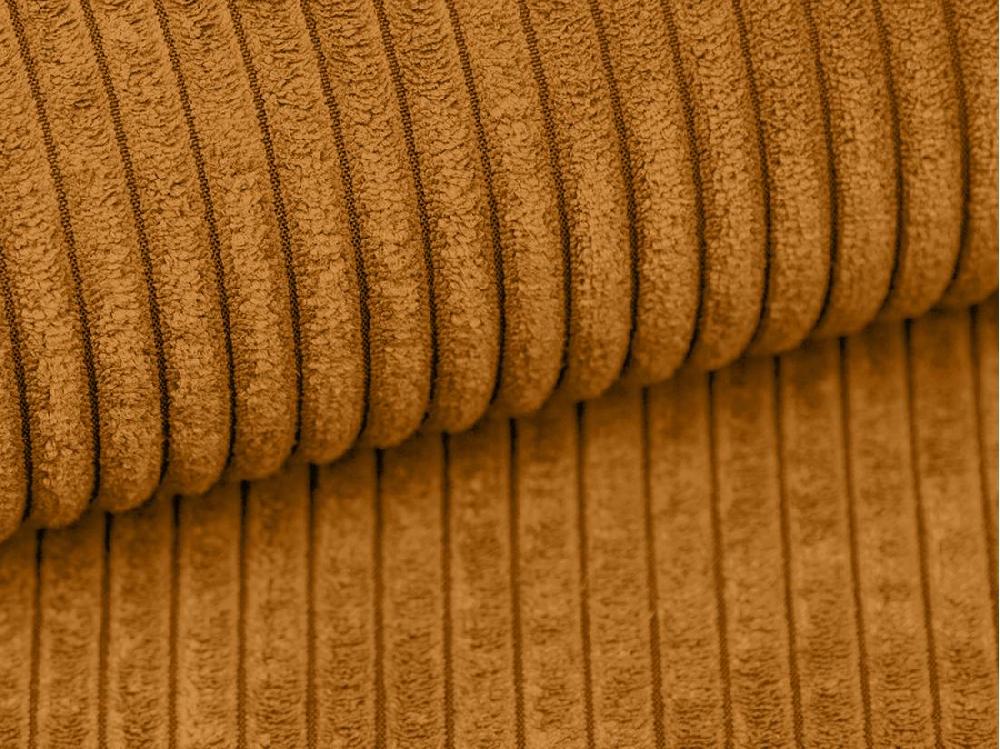 Vente Unique Pouf En Velours Côtelé Orange Clair AMELIA