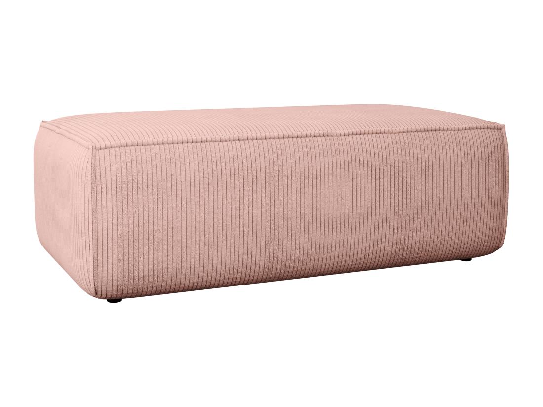 Vente Unique Pouf En Velours Côtelé Rose Poudré AMELIA