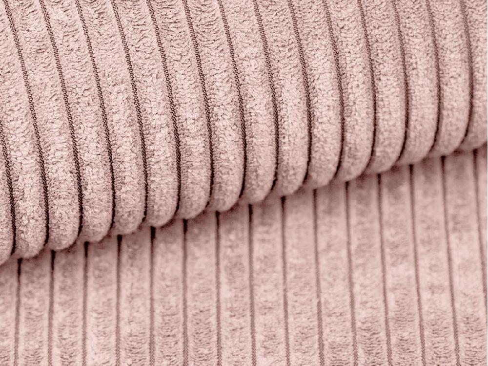 Vente Unique Pouf En Velours Côtelé Rose Poudré AMELIA