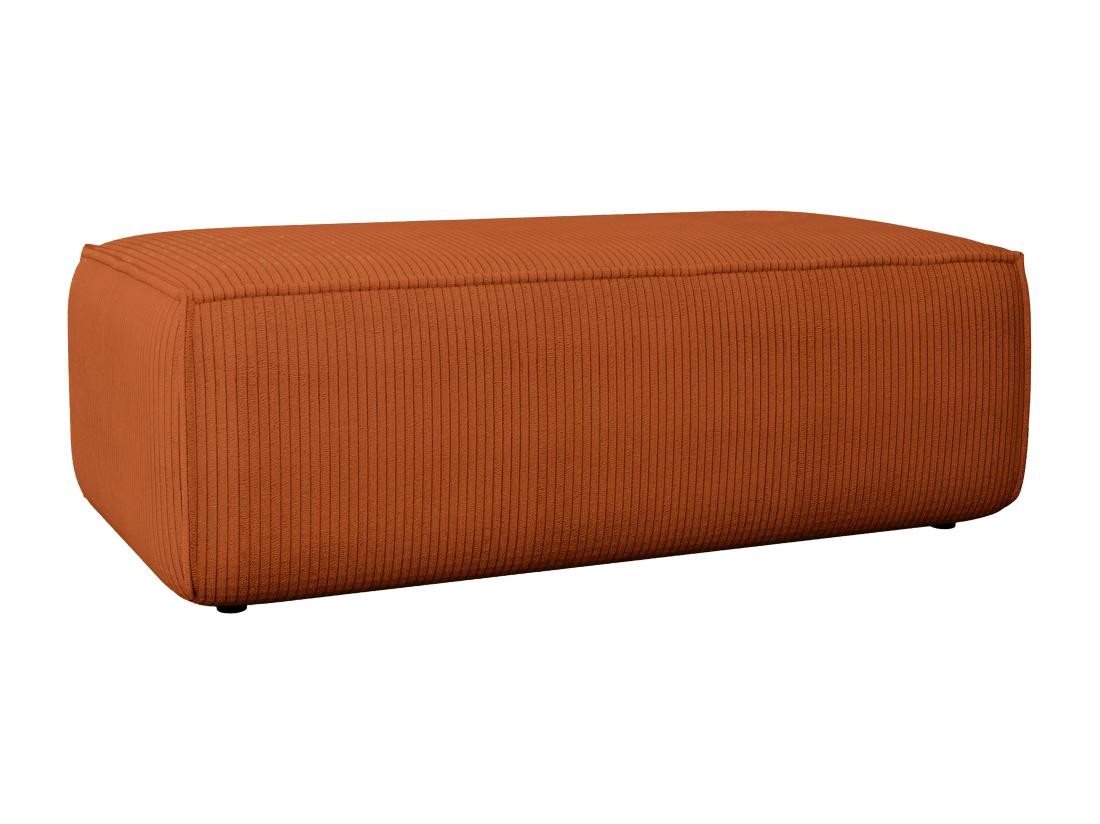 Vente Unique Pouf En Velours Côtelé Terracotta AMELIA