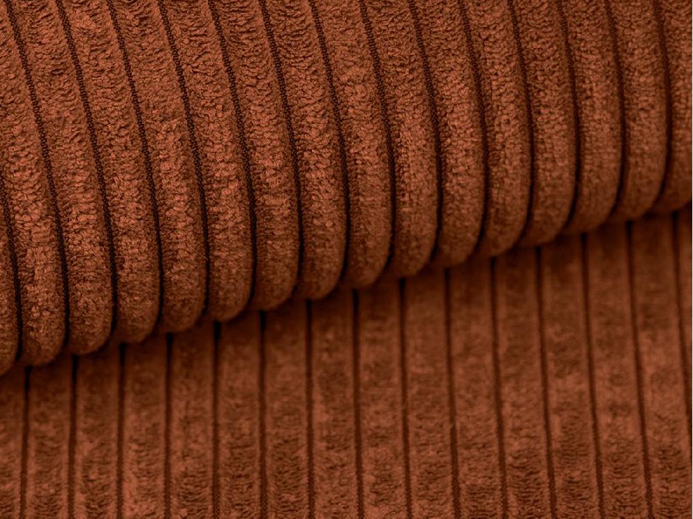 Vente Unique Pouf En Velours Côtelé Terracotta AMELIA