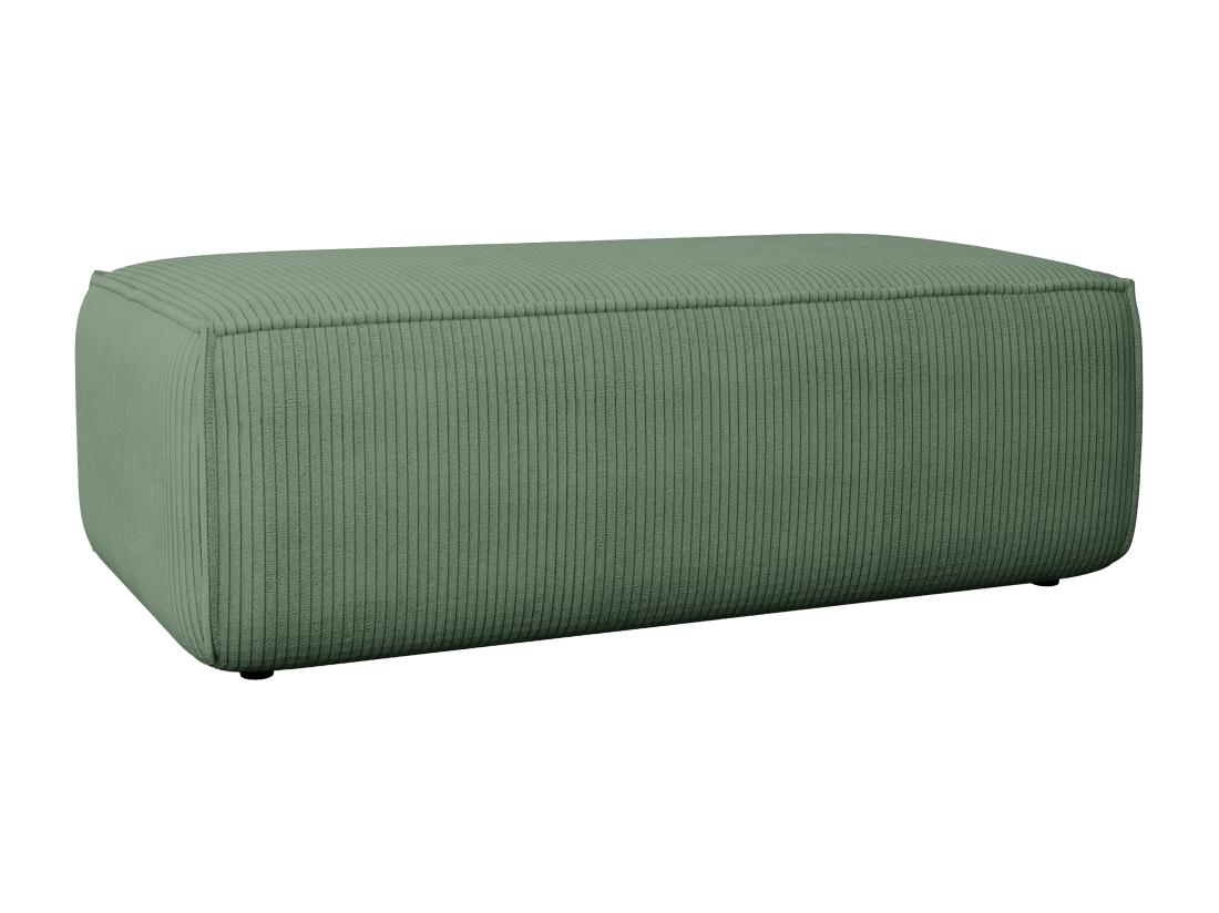 Vente Unique Pouf En Velours Côtelé Vert Amande AMELIA