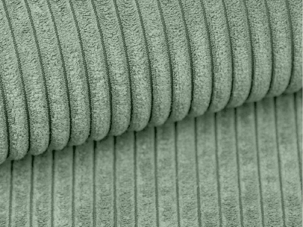 Vente Unique Pouf En Velours Côtelé Vert Amande AMELIA
