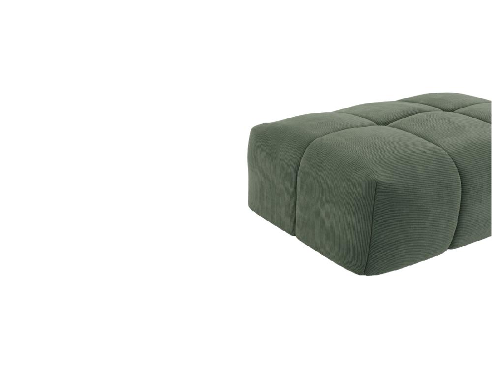 Vente Unique Pouf En Velours Côtelé Vert NAEMIA De Maison Céphy