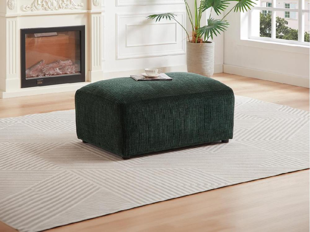 vente unique Pouf en velours côtelé vert sapin TIRONO de Maison Céphy