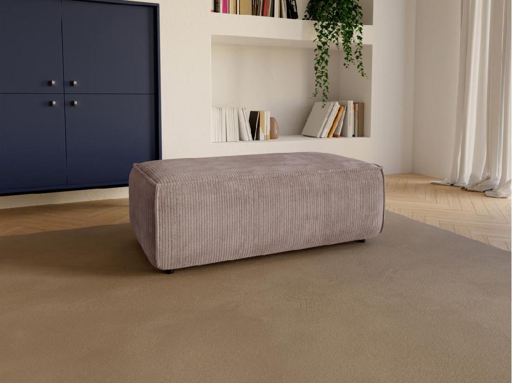 vente unique Pouf en velours côtelé violet clair AMELIA