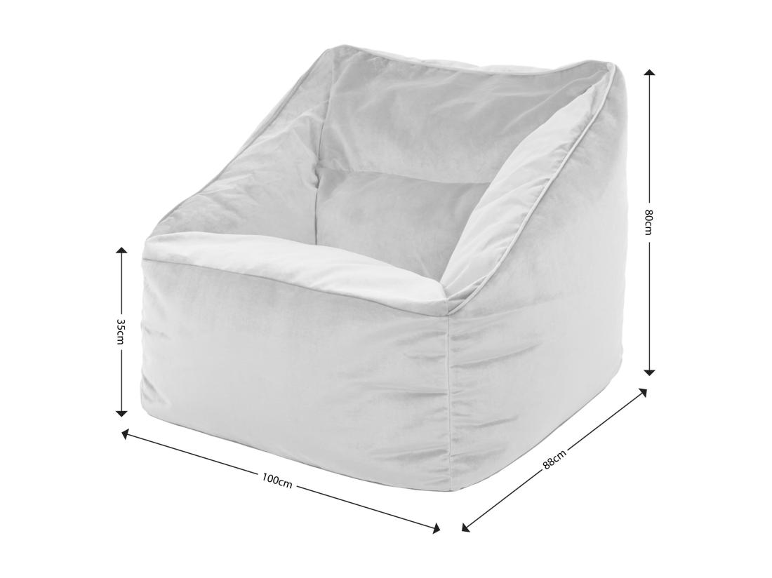 vente unique Pouf fauteuil avec repose-pied rond velours bleu minuit - NATALIA