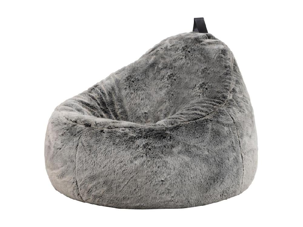 Vente Unique Pouf Imitation Fourrure Gris Loup - COCOON